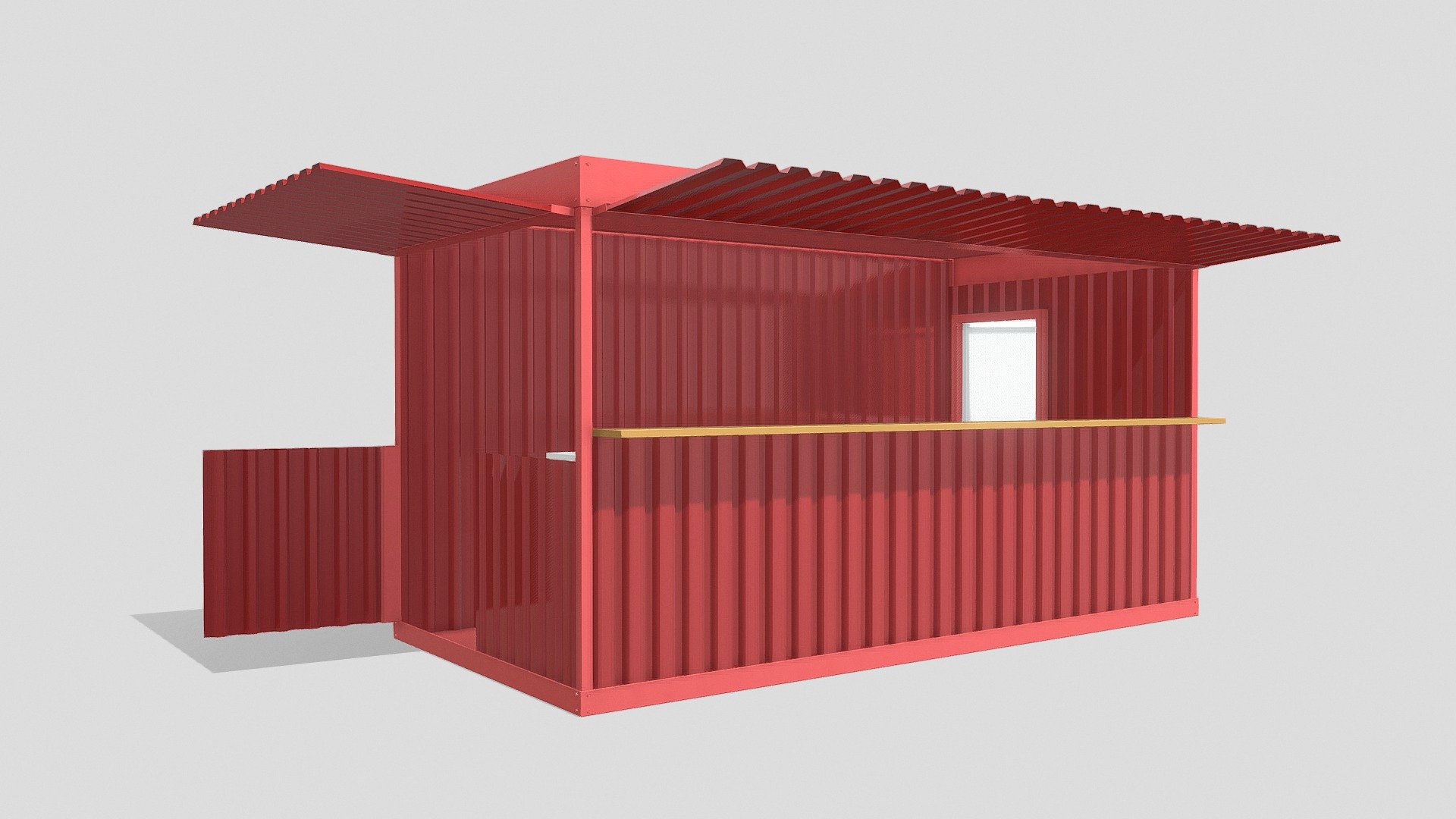 Large Container Kiosk

Measurements:




Closed Container: 4.00m x 2.00m x 2.20m (L,W,H)

Opened Container: 5.47m x 2.88m x 2.20m (L,W,H)

IMPORTANT NOTES:




This model does not have textures or materials, but it has separate generic materials, it is also separated into parts, so you can easily assign your own materials.

Model units are on meters.

If you have any doubts or questions about this model, you can send us a message 3d model