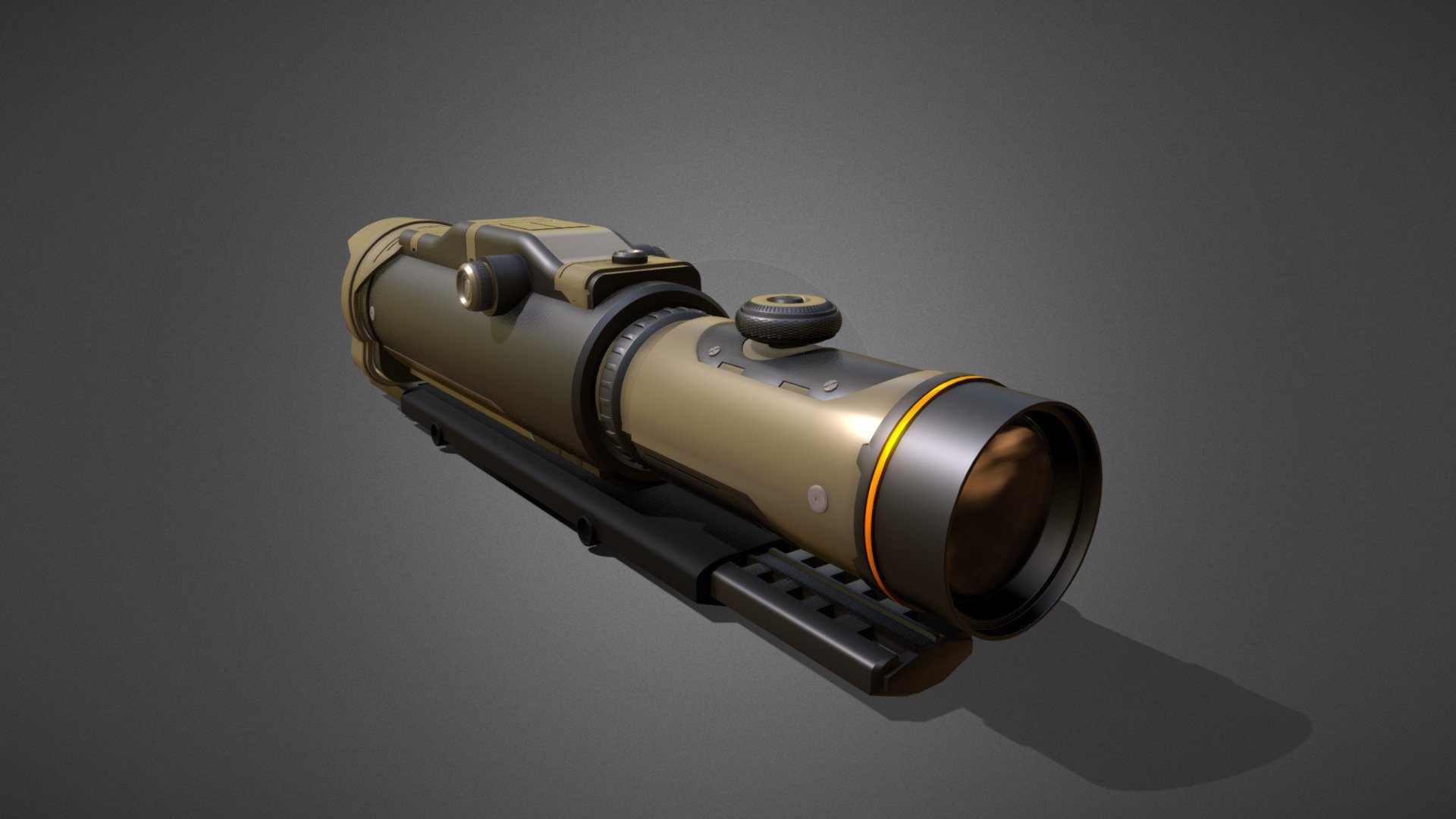 Made with Blender. 2048x2048px, high poly - Scifi Sniper Scope - Download Free 3D model by polupan.andrew 3d model