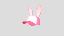 Bunny Cap hat, rabbit, bunny, baseball, cute, cap, cloth, fashion, pink, headgear, accessory, head, fabric, headdress, wear, headwear, character, girl, game, clothing, noai