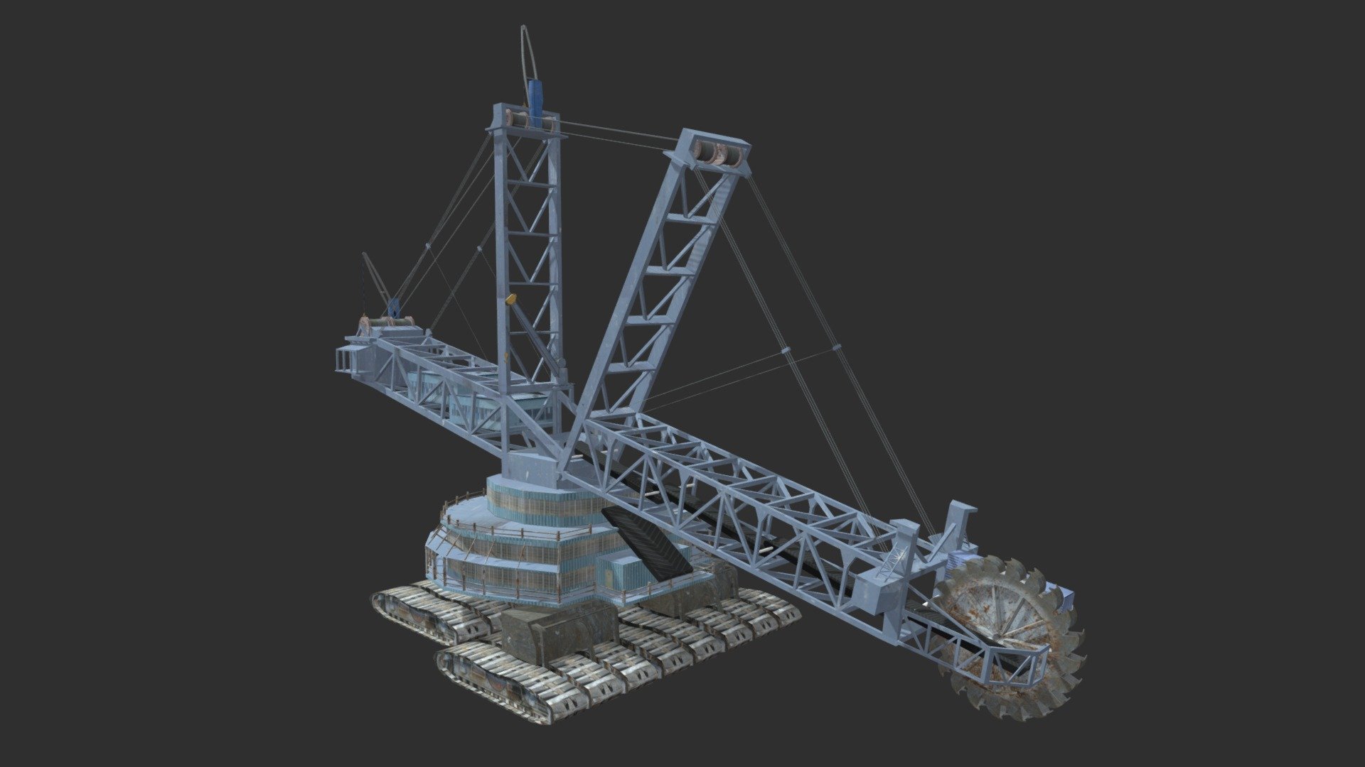 Model of a Bagger 288 originally based in Germany. The biggest mining machine on earth represented in tihs model 3d model