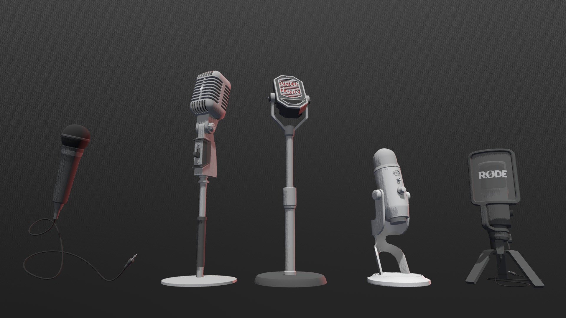 Microphones_DRAFT - 3D model by OlegatoRUS 3d model