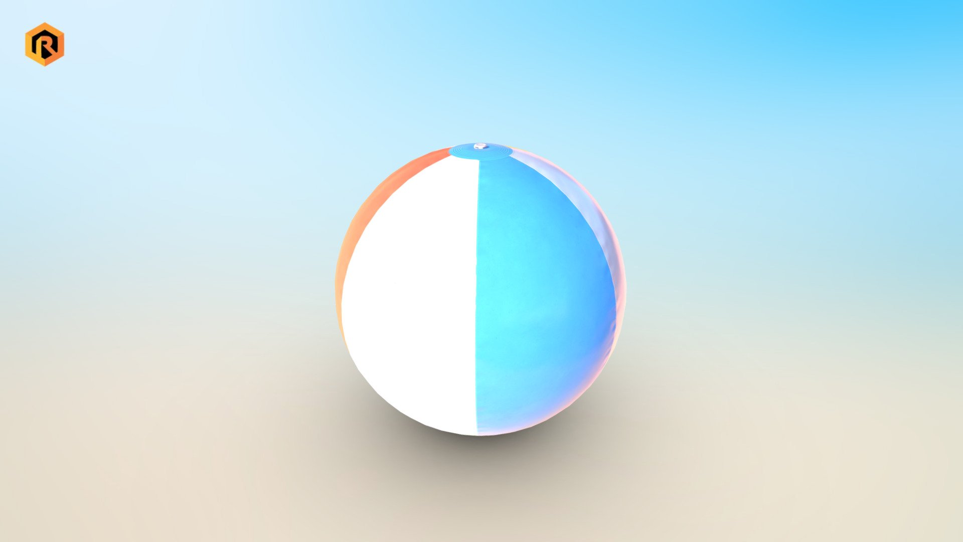 High-quality low-poly PBR 3D model of Inflatable Beach Ball. 

It is best for use in games and other VR / AR, real-time applications such as Unity or Unreal Engine.

It can also be rendered in Blender (ex Cycles) or Vray as the model is equipped with all required PBR textures. 

Model is built with great attention to details and realistic proportions with correct geometry.

PBR texture sets are very detailed so it makes this model good enough for close-up.  

Technical details:

- PBR BeachBall texture set 2048 (Albedo, Metallic, Smoothness, Normal, AO)

- 1910 Triangles

- 1230  Vertices 
- Model is one mesh 
- Model completely unwrapped

- Model is fully textured with all materials applied

- Pivot points are correctly placed to suit animation process

- Model scaled to approximate real world size (centimeters)

- All nodes, materials and textures are appropriately named - Beach Ball - Buy Royalty Free 3D model by Rescue3D Assets (@rescue3d) 3d model