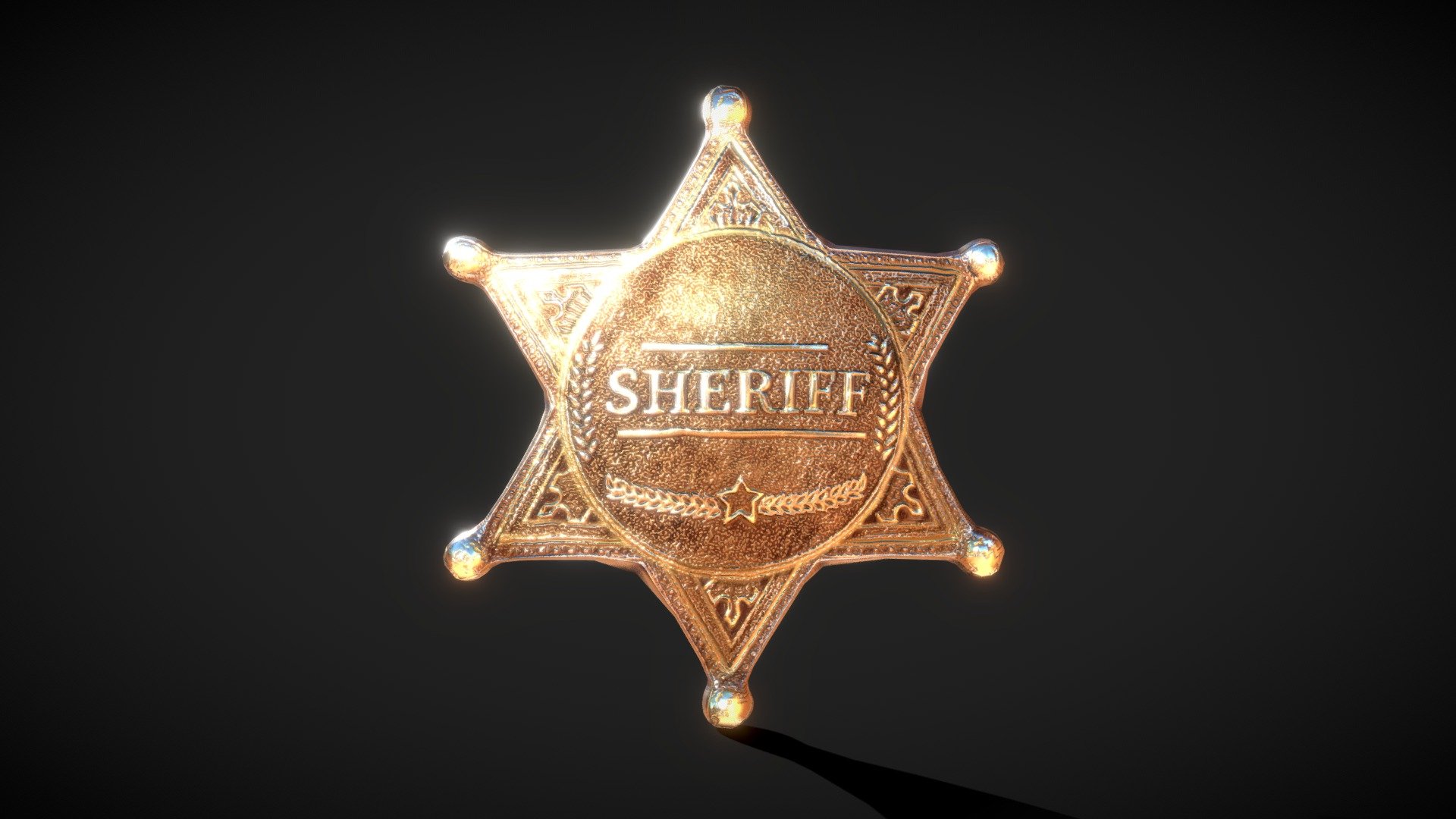 Sheriff Badge - Buy Royalty Free 3D model by Karolina Renkiewicz (@KarolinaRenkiewicz) 3d model
