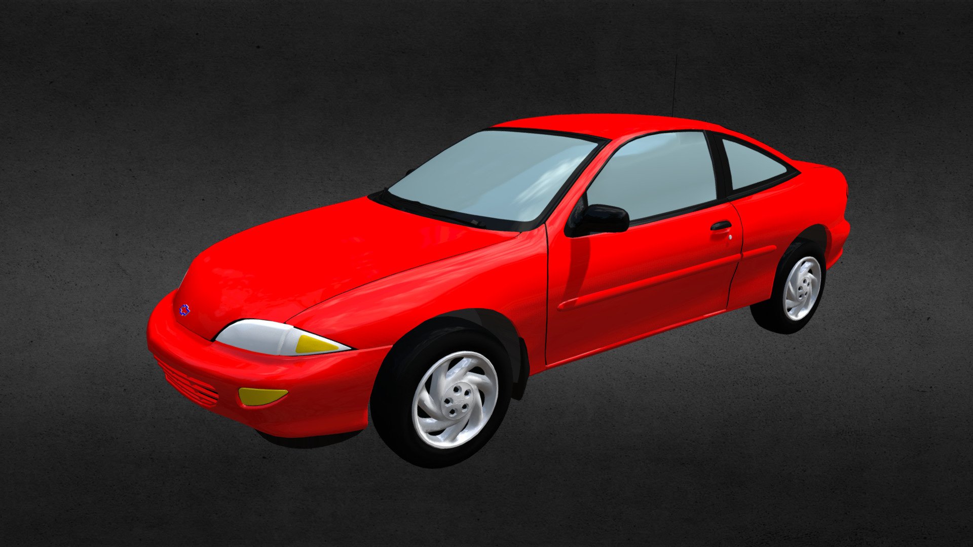 This digital model is based on the 1998 version of the Chevrolet Cavalier.

Product Features:
- Approx 29397 polygons.
- Made entirely with 3 and 4 point polygons.
- Does not have an interior cabin, so we recommend darkening the windows.
- Because of this, the doors are not separate parts.
- Includes group information for all 4 wheels which your software should interpret as separate parts. The doors are not separate parts.
- Although the model includes these parts, this version of the model is not rigged.
- Includes logically named materials.
- This version includes an mtl file
- The model has basic UV mapping and NO textures are included. You'll need to apply your own shaders, such as metal and fabric.

Model by Digimation and uploaded for sale here with permission 3d model