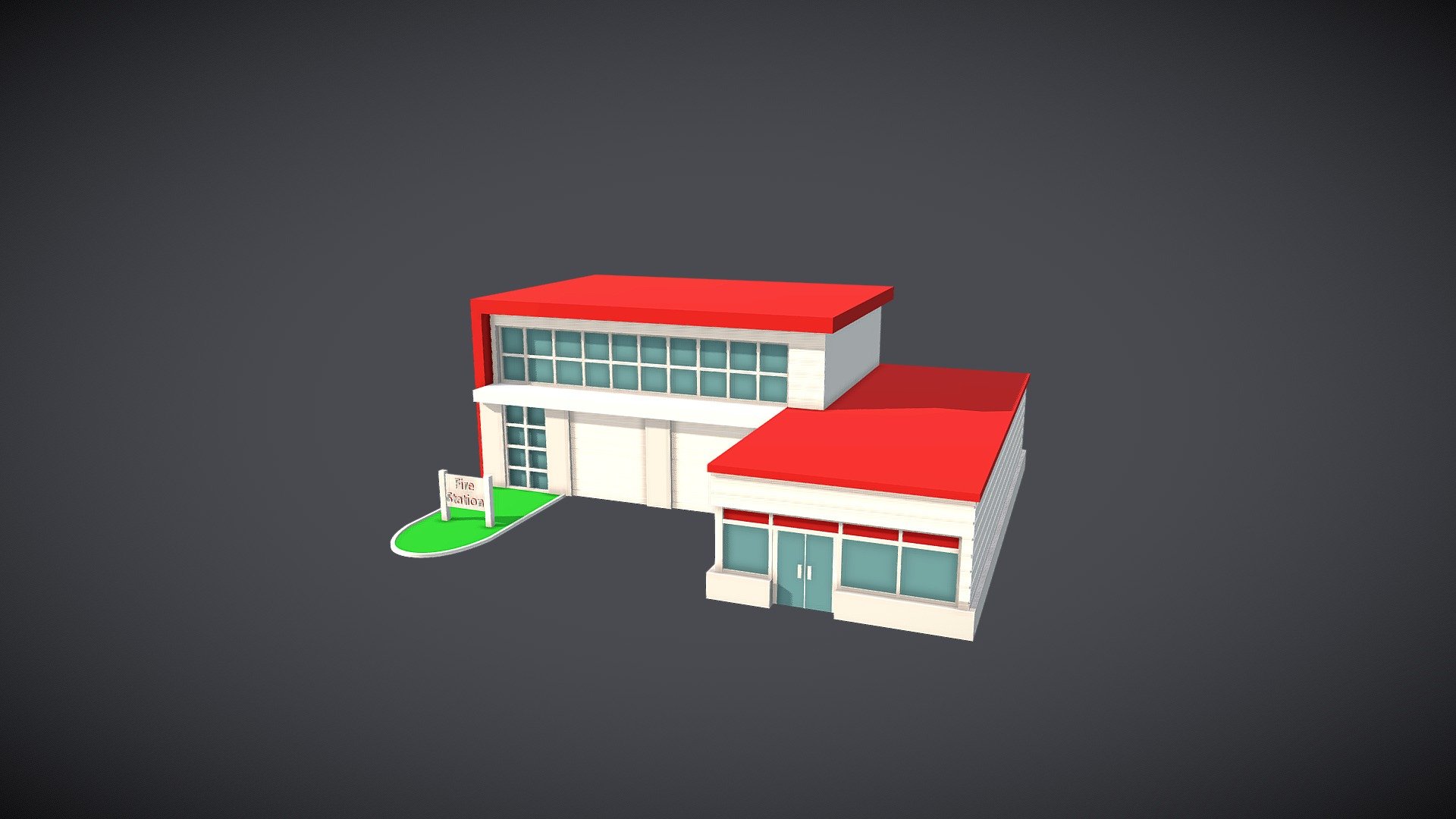 Low-Poly Fire Station - Buy Royalty Free 3D model by Incod ART 3D (@incodart) 3d model