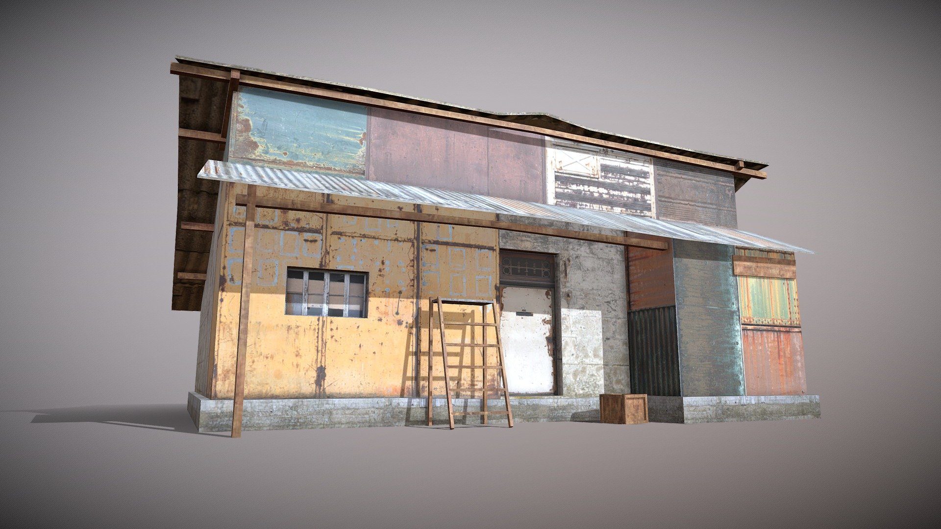 Game Ready 3D Old House /slum Native file format 3Ds max 2022 Other formats Blender 4.0 ,FBX, OBJ, All formats include materials &amp; textures

Polygons- 379 Vertices - 434

Materials &amp; textures. 1 Diffuse Map 2048x2048 - Slum X5 - Buy Royalty Free 3D model by 3DRK (@3DRK98) 3d model