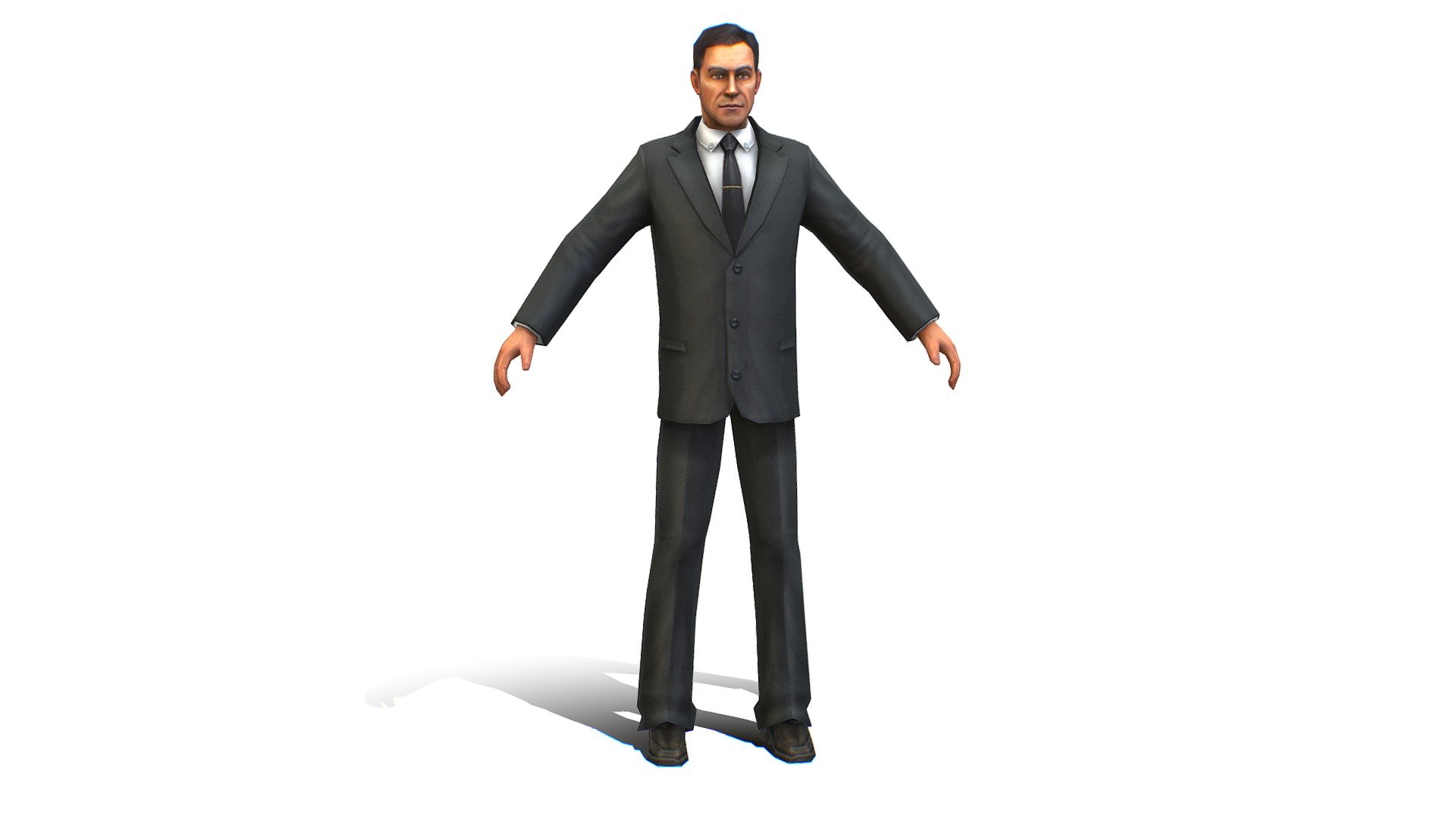 Agent Man Black Suit - 3dsMax file included/ texture 512 color only 3d model