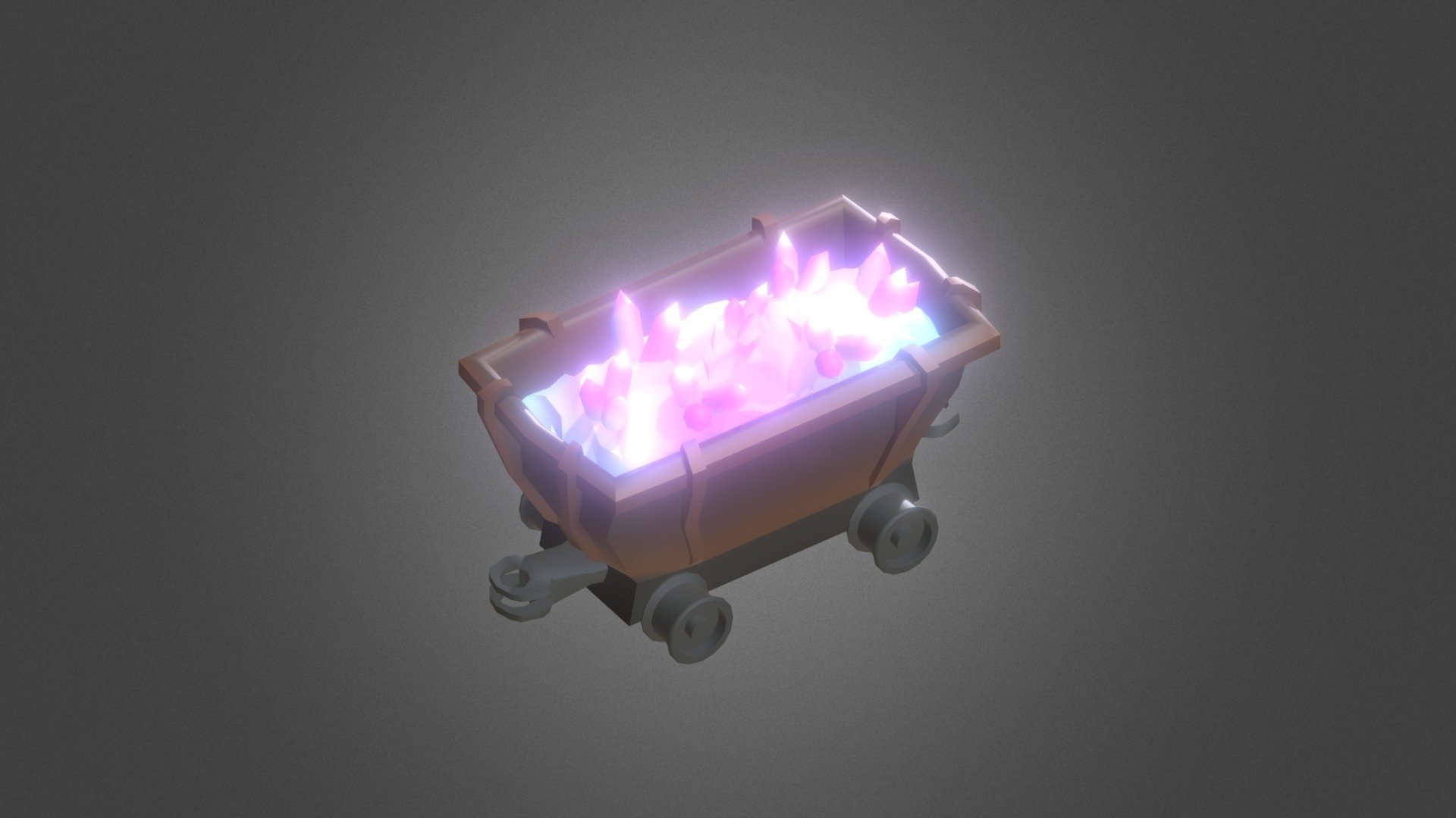 A mine cart filled with Crystal! - Mine Cart Crystal - Download Free 3D model by Xillute | Dev (@janchristian) 3d model