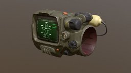 Pip-Boy 3000 Mark IV gate, rpg, motor, vintage, safe, vault, cola, remote, pipboy, fantazy, automatic, metal, auto, darkness, railing, nuka, automat, vaulttec, firstpersonshooter, vault-boy, railing-component, vault-tec, stair, staircase, game, rock, fallout, door
