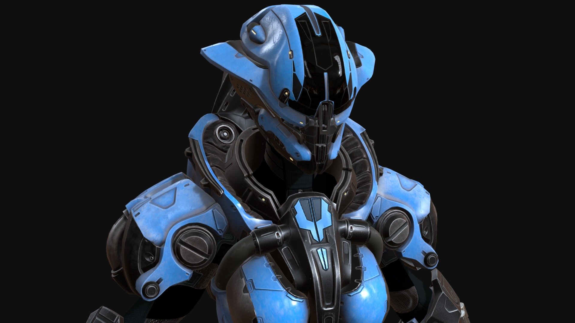 Low-poly model of the character CyberJagg05
Suitable for games of different genre: RPG, strategy, first-person shooter, etc.
In the archive, the basic mesh

faces 53974
verts 56743
tris  106578 - Cyber_Suit05_Fem - Buy Royalty Free 3D model by dremorn 3d model