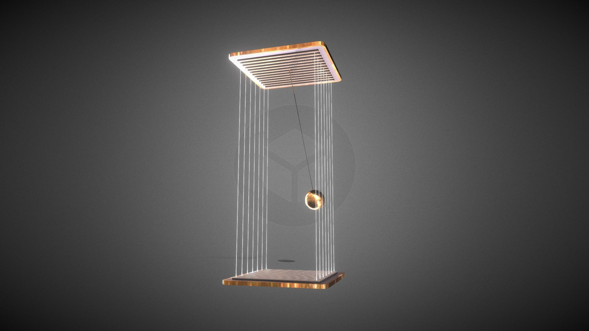 Animated 3D model of a copper pendulum swinging through light waves, inspired by the fascinating light experiments of Brazilian artist Flavio Carvalho. 

3D Model and animation by FGR3D of Low Poly Models 3d model
