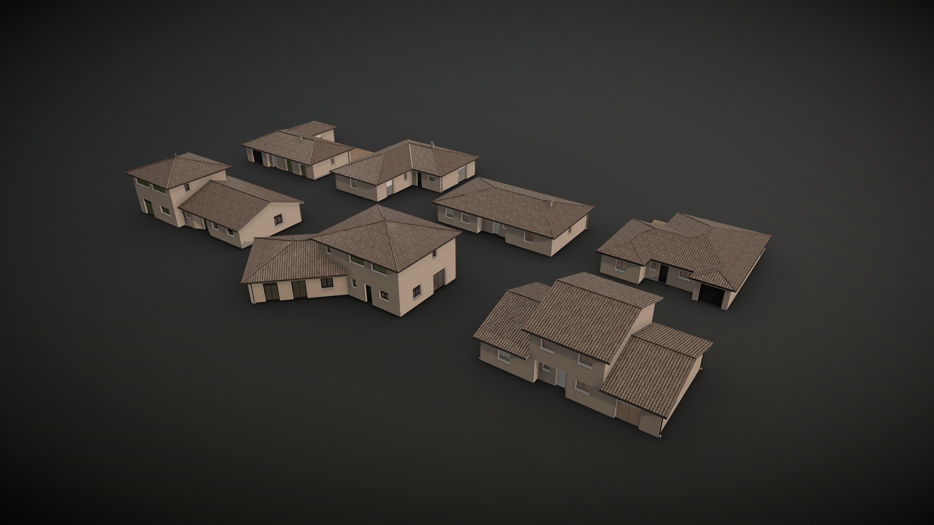 7 models of houses from the South of France that can match a European and Californian style. Ideal to quickly create a subdivision with variations
Low poly type originally created for the game Cities:Skylines 3d model