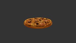Cucumber Cheese Meat Tomato Pizza pizza, 3dmodel