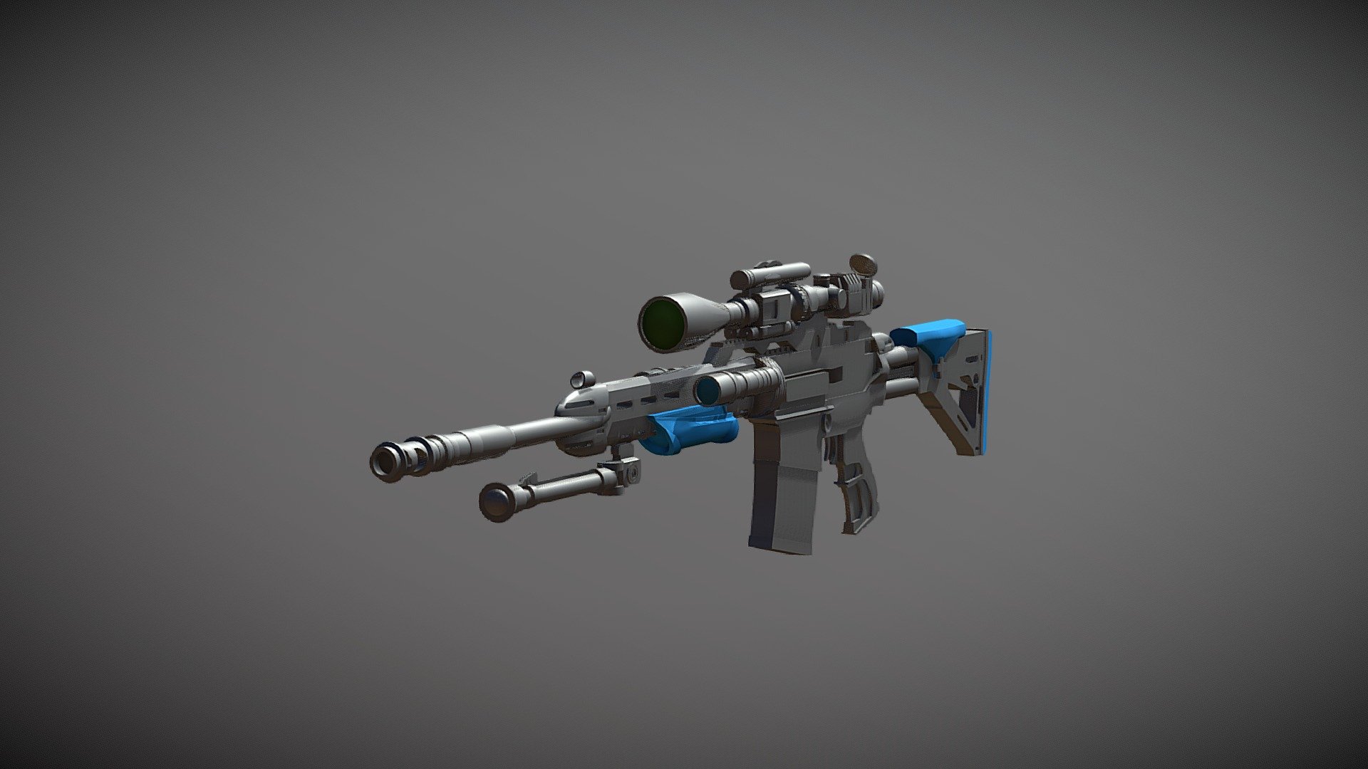 Sniper  gun  low poly - Super Sniper - Download Free 3D model by veer3dart 3d model