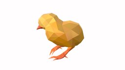 Animated Chiken Lowpoly Art Style
