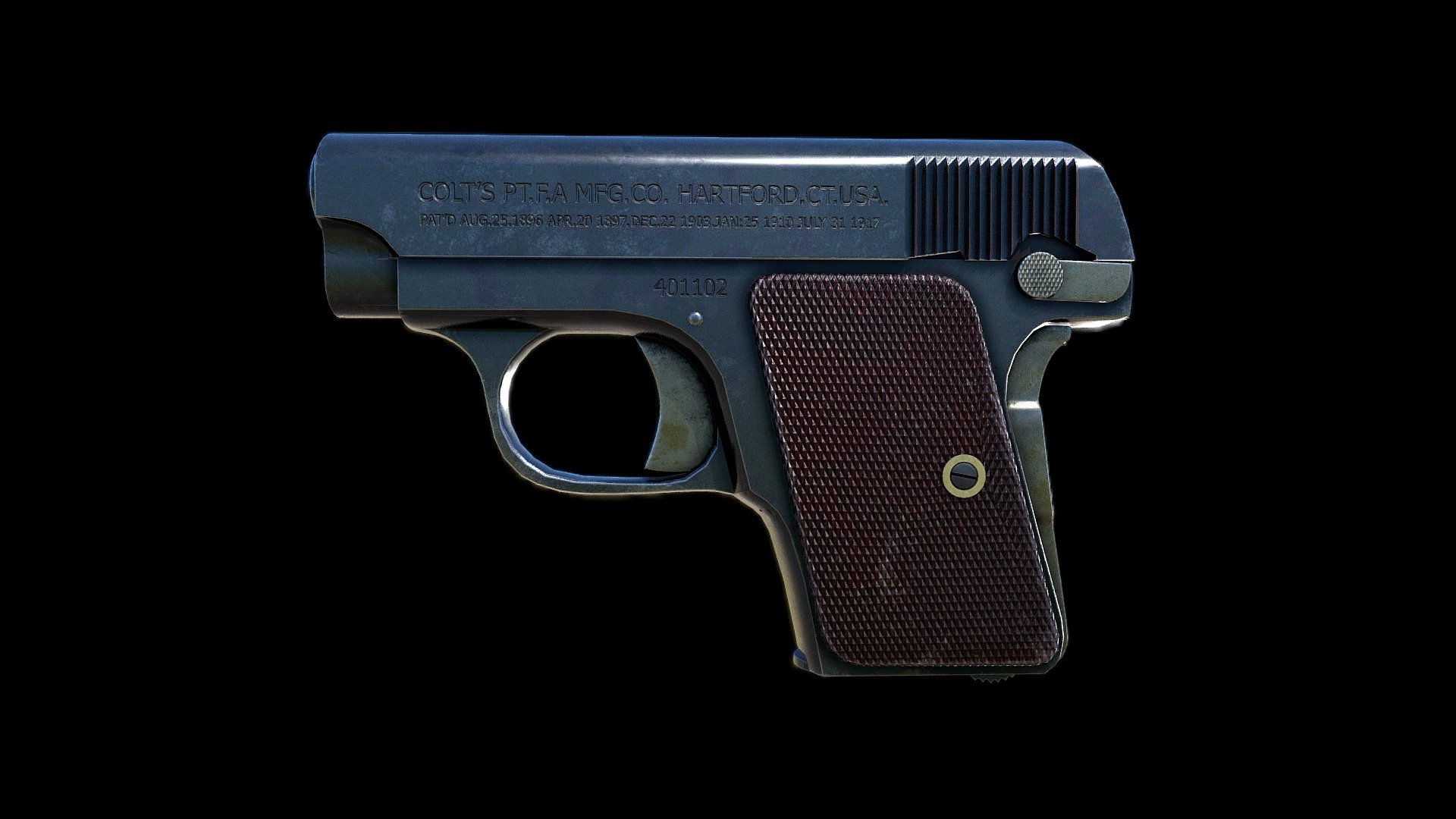 My Attempt at making a Colt 1908 3d model