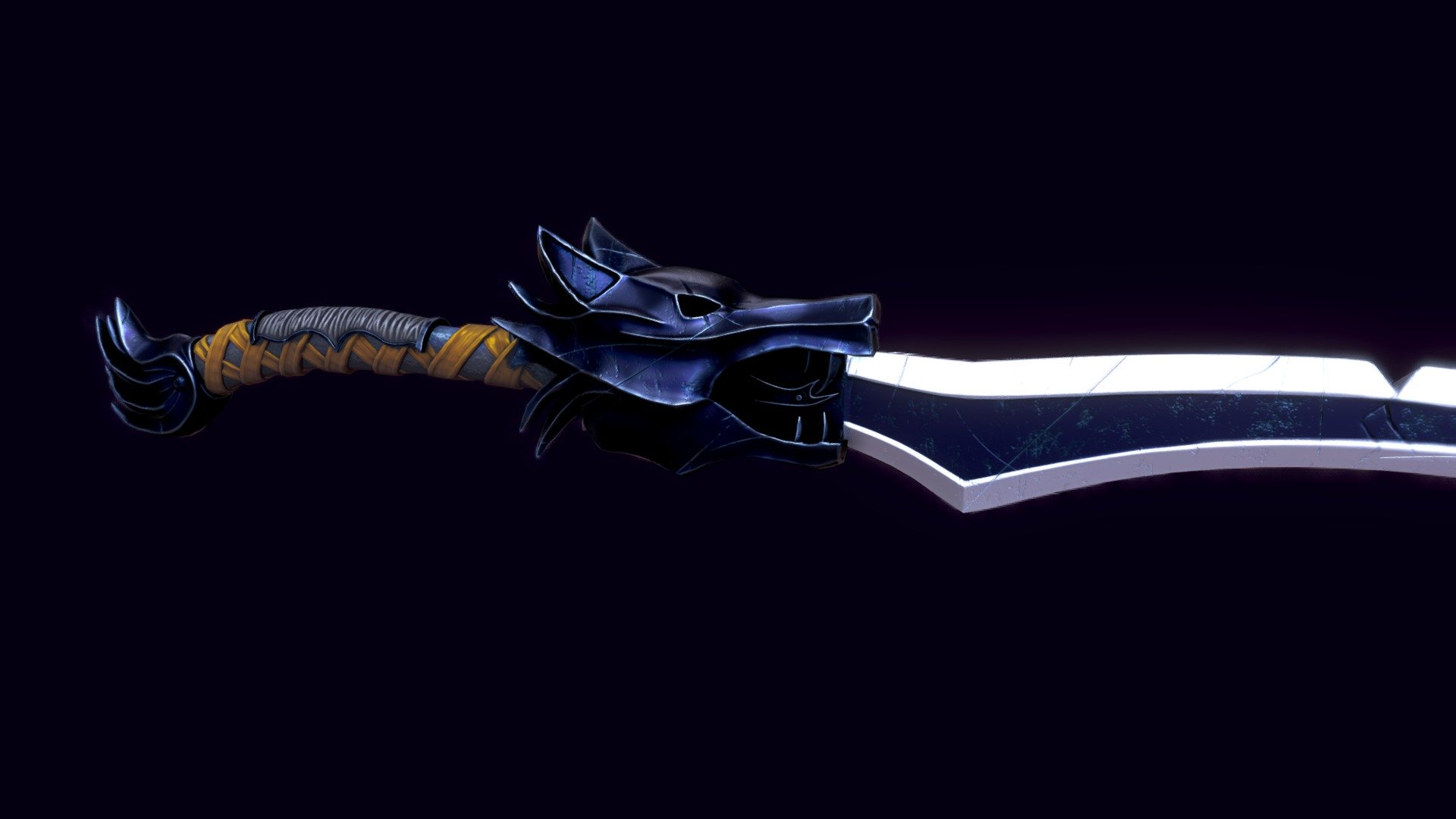 Getting pretty consistent with creating stylized swords, finnaly get more or less stabile workflow and can do my models without experimenting and learning things for each models, yet still need some learning - Wolven blade - Stylized sword - Download Free 3D model by MeguMeme 3d model