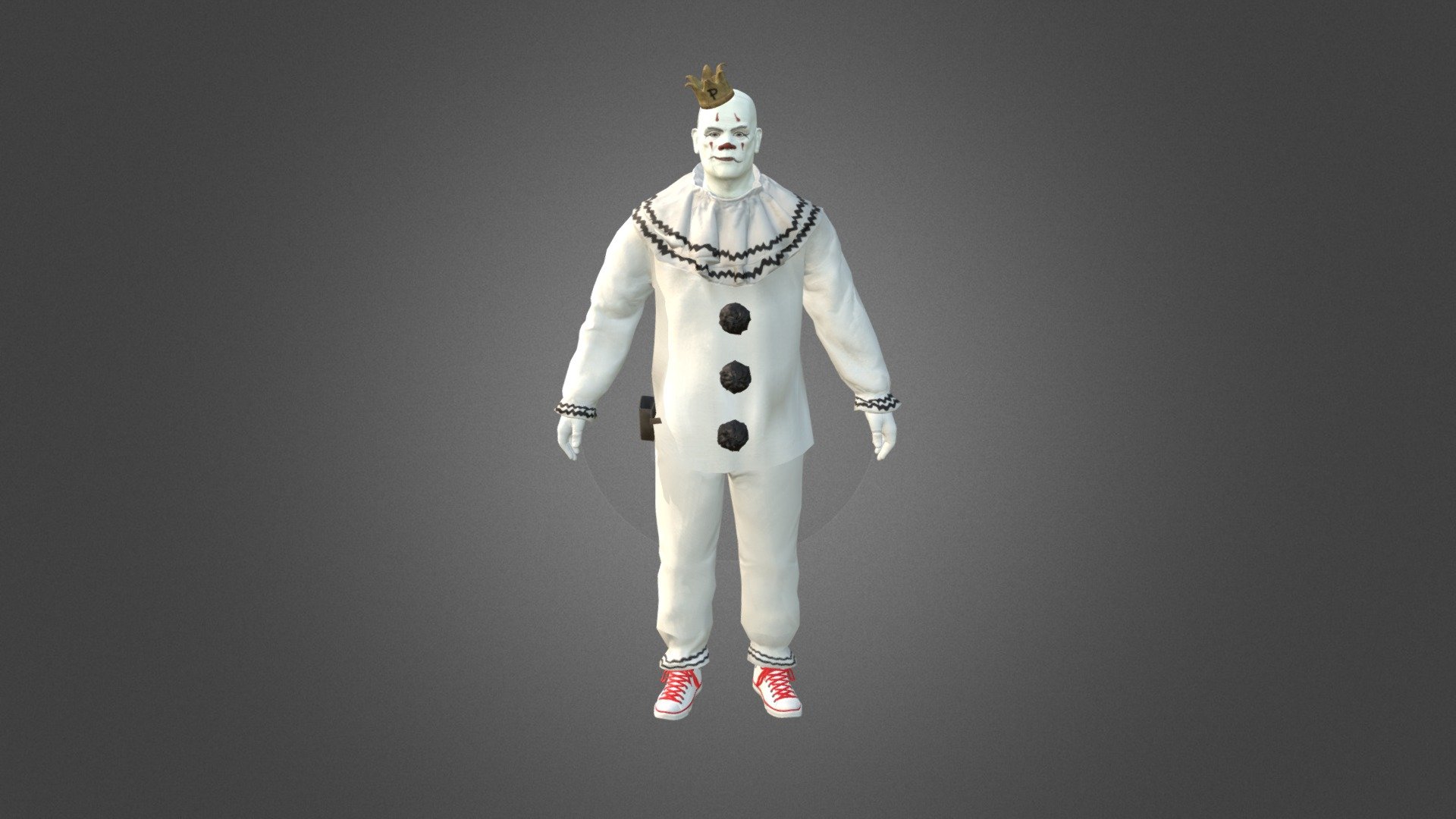 Puddles, the sad Clown with the golden Voice

Special thanks go to P3nT4gR4m for the head model of Puddles Pity Party 
[https://sketchfab.com/models/74354d99091345f3beca8d471d9f1435] - Puddles Pity Party - Download Free 3D model by floh 3d model