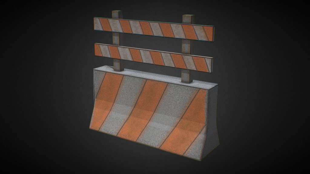 Road barricade asset for my ue4 scene.  - Road Barricade - 3D model by Kacprzyk (@vermin320) 3d model