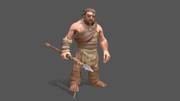 Caveman hunter, early, caveman, read, game, man, stylized, human