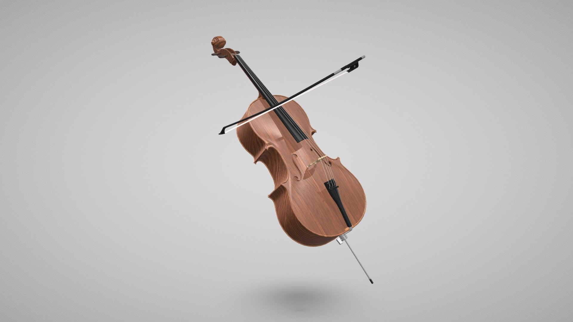 A cool cello and it's bow! - Cello & Bow - Buy Royalty Free 3D model by ermes.capovilla 3d model