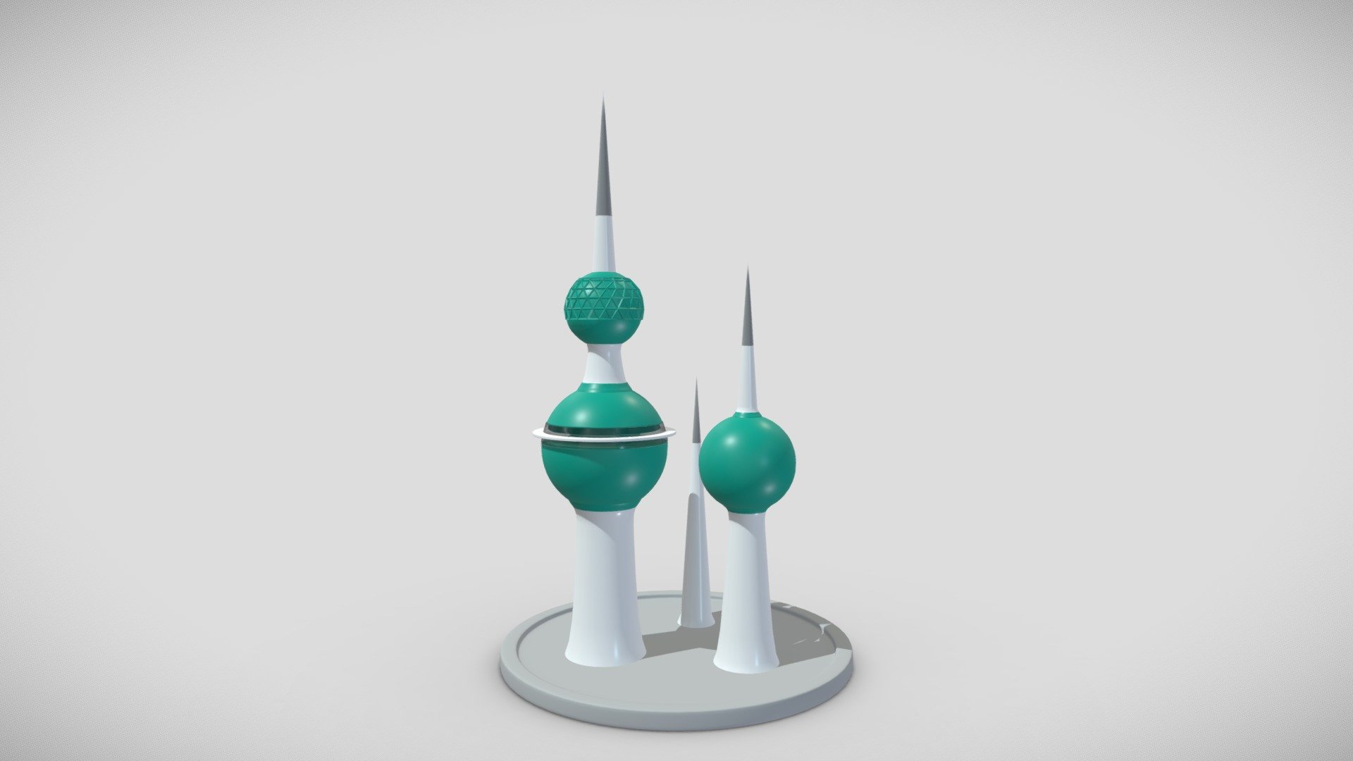 Kuwait towers - 3D model by UULA tests (@UULA.tests) 3d model