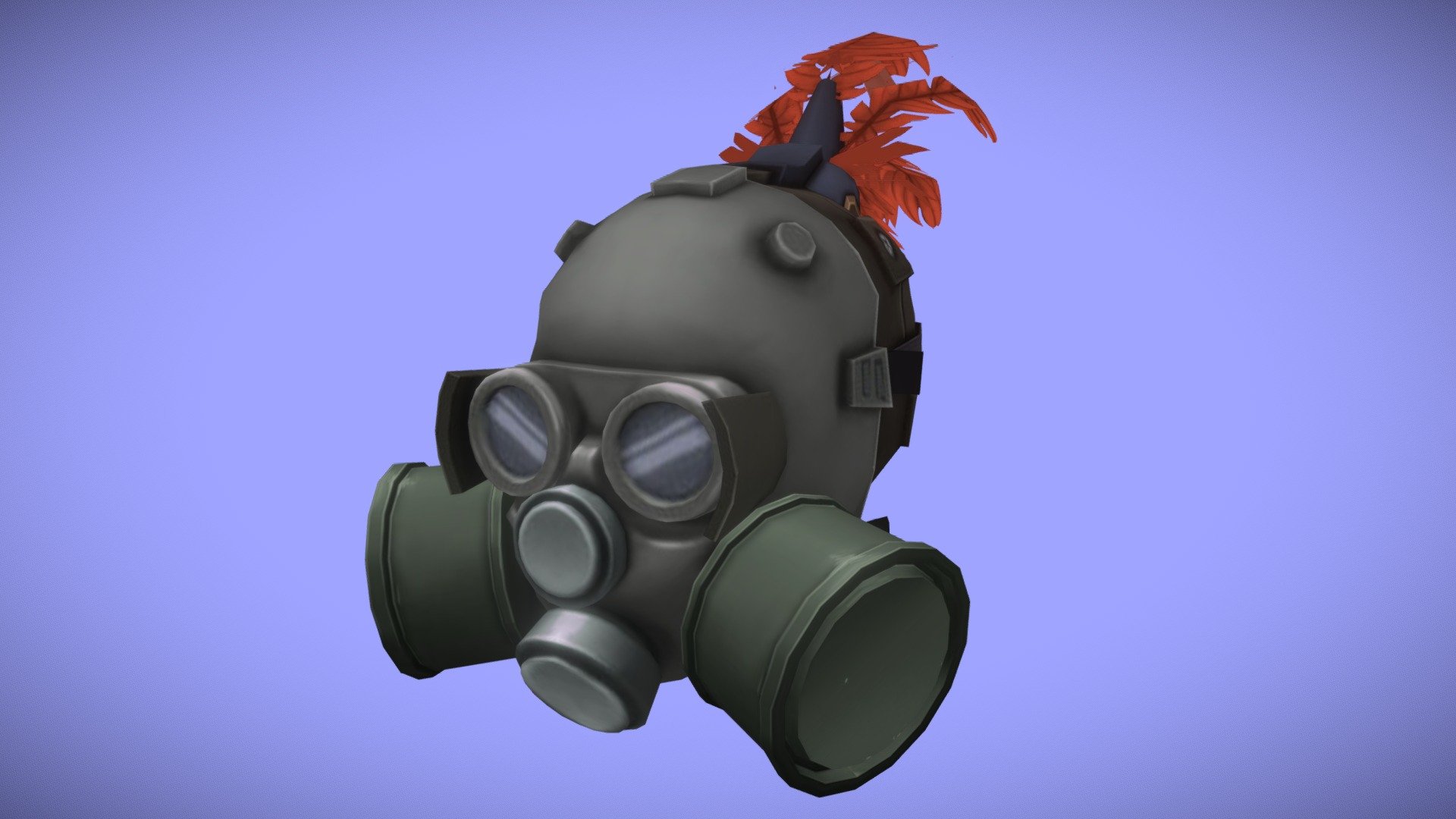 Gasmask with a red birdy tails. Hand Painted in Ps and Blender - GasMask Hand Painted Free Download - Download Free 3D model by Ilya.Anchouz.Danilov 3d model