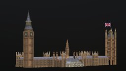 Westminster Palace ukraine, bigben, westminster-palace, unity, unity3d, low-poly, building, gameready