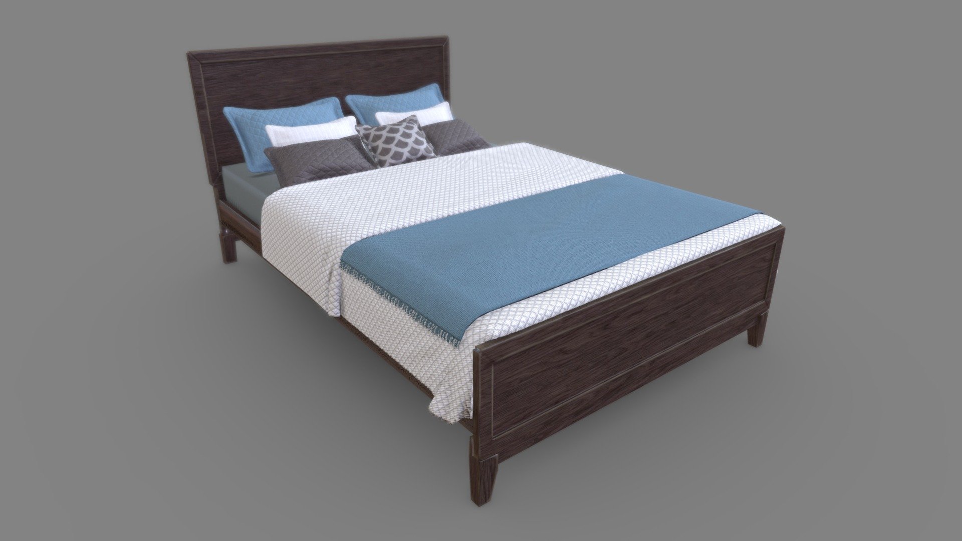 Simple casual bed 

3 texture sets 
* wood structure
* cushions
* fabrics  ( + alpha detail material) - Casual Bed - Buy Royalty Free 3D model by EVERMORE3D 3d model