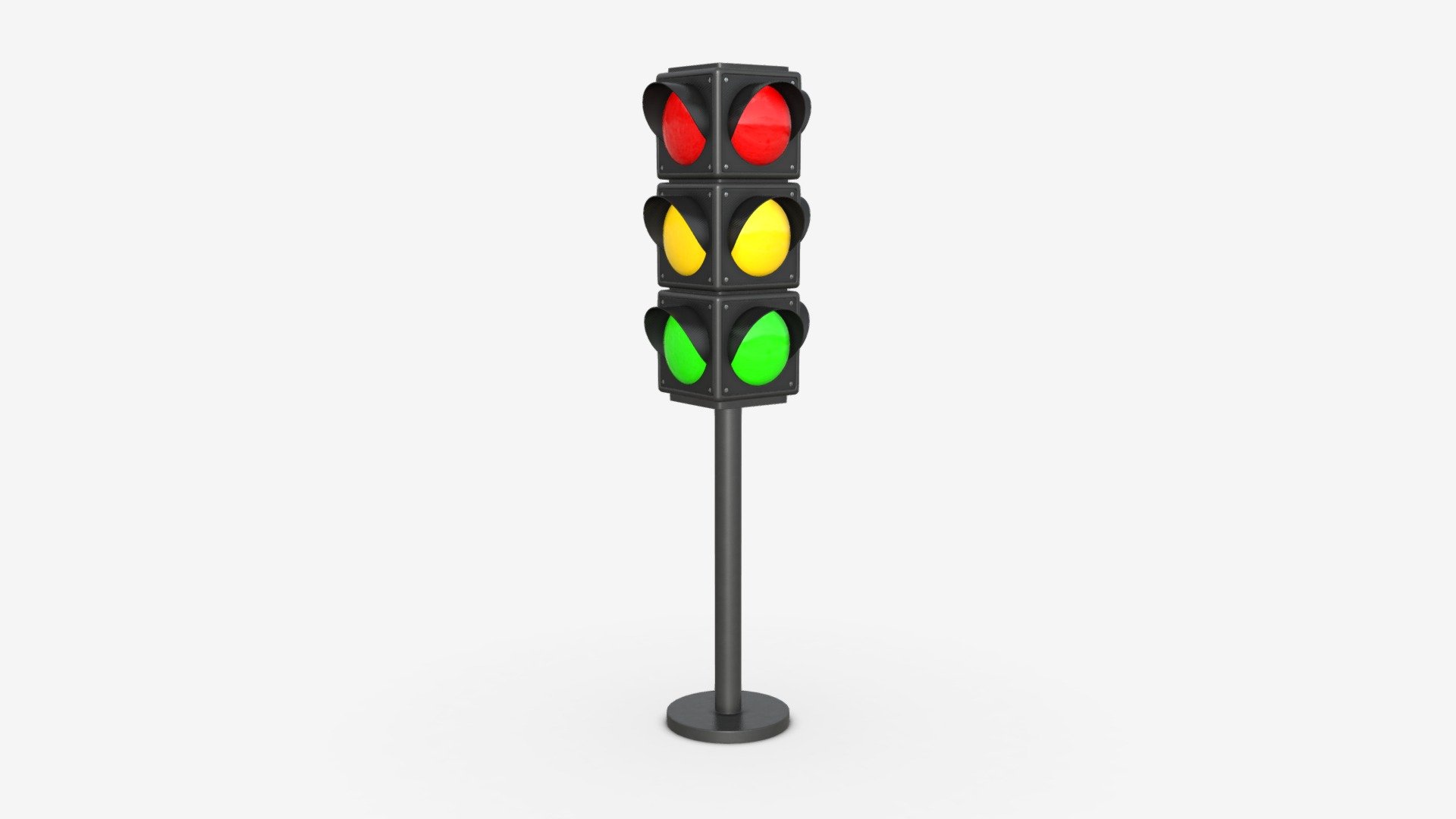 Traffic lights on column - Buy Royalty Free 3D model by HQ3DMOD (@AivisAstics) 3d model
