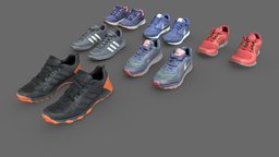 Shoe Collection 001 shoe, clothes, ready, shoes, nike, footwear, sneakers, addidas, apparel, character, game, pbr, low, poly, sport, clothing