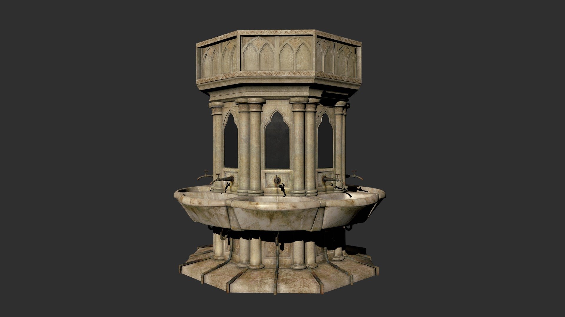 :Textures Done in PS - 360* WashBasin from HarryPotter - 3D model by Robonoid (@jijo) 3d model