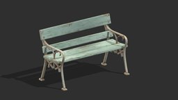 Bench 10 Generic Low Poly PBR Realistic wooden, style, plank, bench, exterior, rust, realtime, worn, vr, park, ar, dirty, outdoor, seating, realistic, old, iron, destroyed, lods, asset, pbr, lowpoly, design, street, gameready, moderm