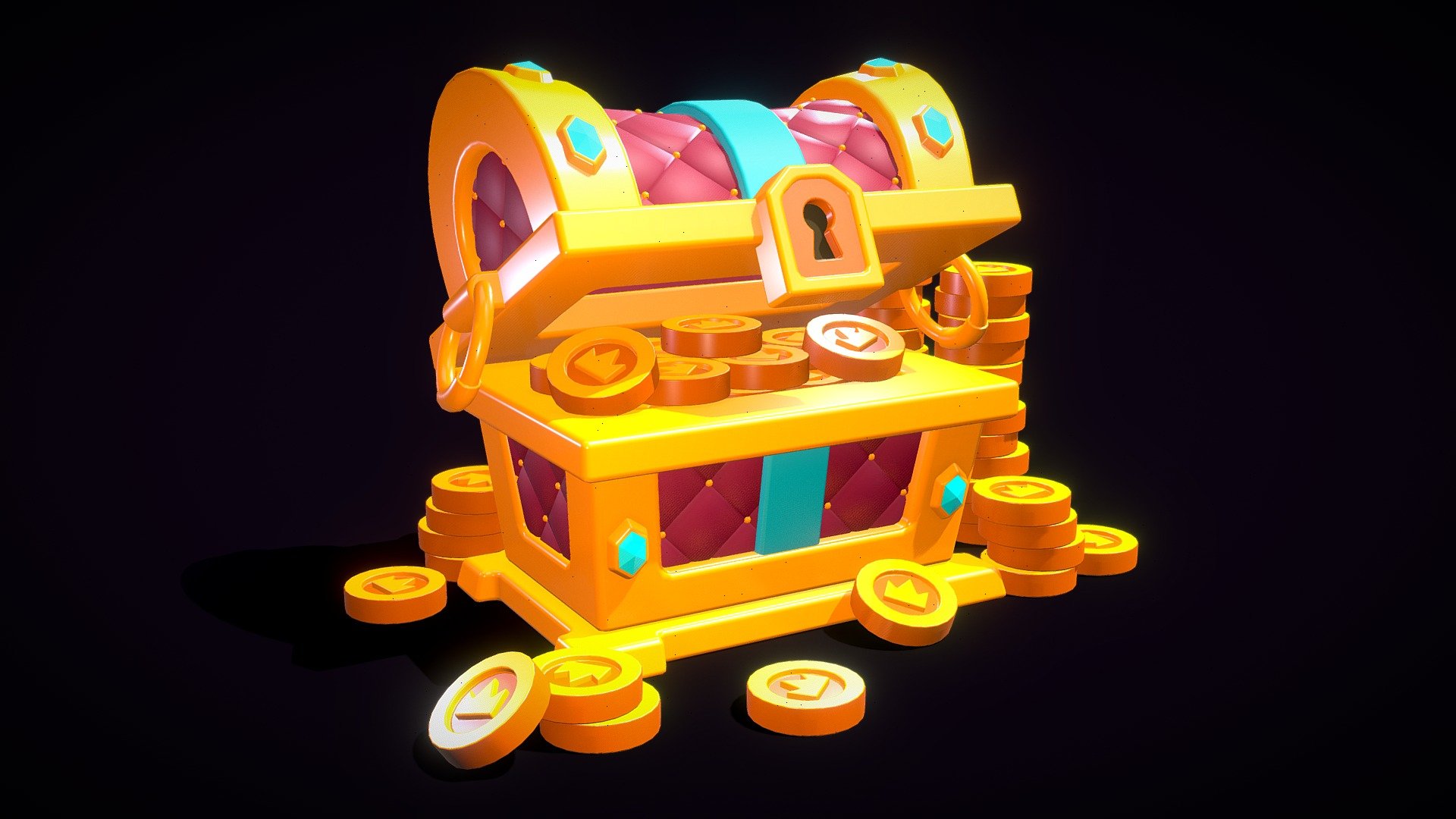 A stylized chest perfect for a mobile game - Stylized chest - Download Free 3D model by Zlata Budilova (@budilova.zlata) 3d model