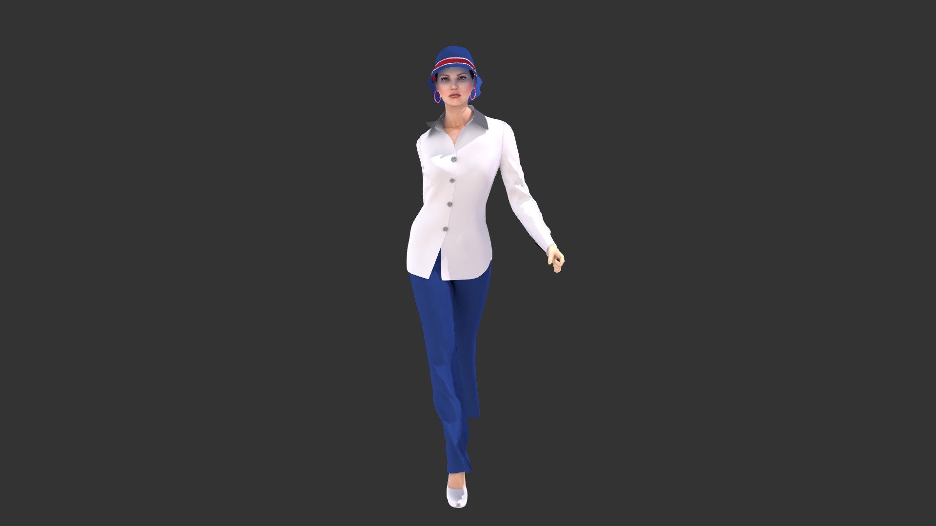 3dsmax modeling - walking girl - 3D model by 3DFigure (@yeonggyungim) 3d model