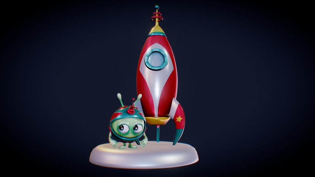 Made in September 2014 for a Retro Space themed project 3d model