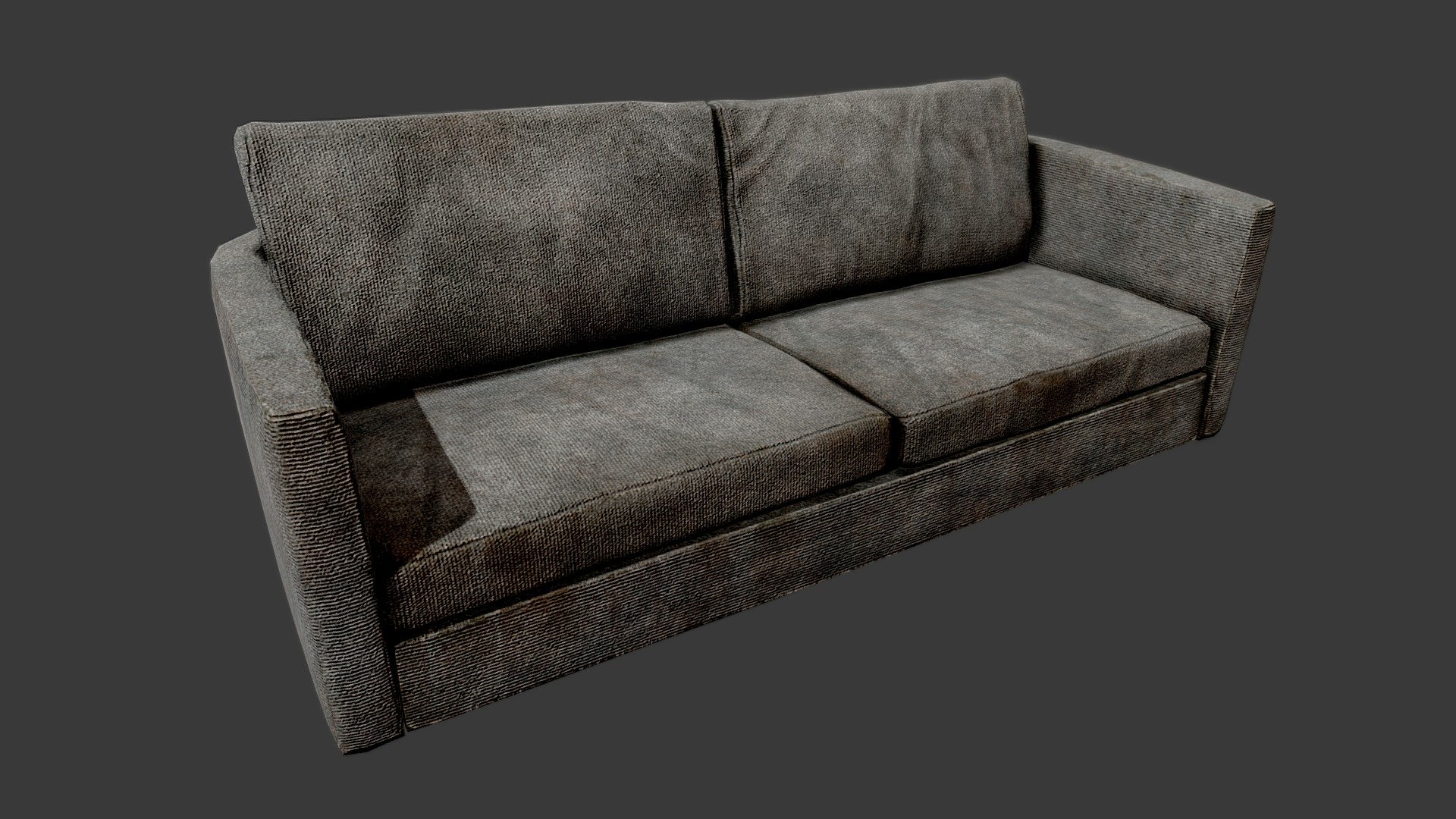 Old Dirty Couch 02 Dark Grey - PBR

Very Detailed Low Poly Dark Grey Old Cotton Couch / Sofa with High-Quality PBR Textures.

Fits perfect for any PBR game as Decoration etc. like Post Apocalyptic Environment or Horror Games for example

Created with 3DSMAX, Zbrush and Substance Painter.

Standard Textures
Base Color, Metallic, Roughness, Height, AO, Normal, Maps

Unreal 4 Textures
Base Color, Normal, OcclusionRoughnessMetallic

Unity 5/2017 Textures
Albedo, SpecularSmoothness, Normal, and AO Maps

2 x 4096x4096 TGA Textures

Please Note, this PBR Textures Only. 

Low Poly Triangles 

3778 Tris
1901 Verts

File Formats :

.Max2018
.Max2017
.Max2016
.Max2015
.FBX
.OBJ
.3DS
.DAE - Old Dirty Couch 02 Dark Grey - PBR - Buy Royalty Free 3D model by GamePoly (@triix3d) 3d model
