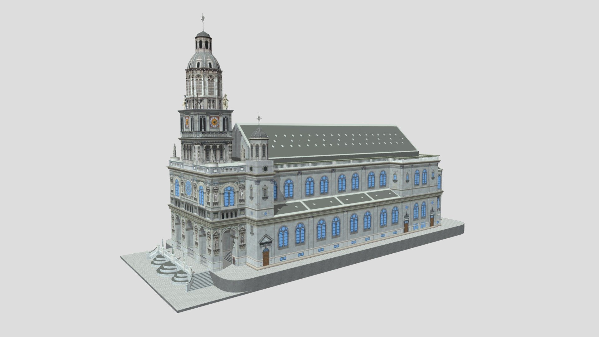 Eglise Sainte Trinite Roman Catholic Church Paris Low Poly
Originally created with 3ds Max 2015 and rendered in V-Ray 3.0. 

Total Poly Counts:
Poly Count = 5389
Vertex Count = 7132

Please Visit
https://nuralam3d.blogspot.com/2021/11/eglise-sainte-trinite-roman-catholic.html - Eglise Sainte Trinite Catholic Church Paris - 3D model by nuralam018 3d model