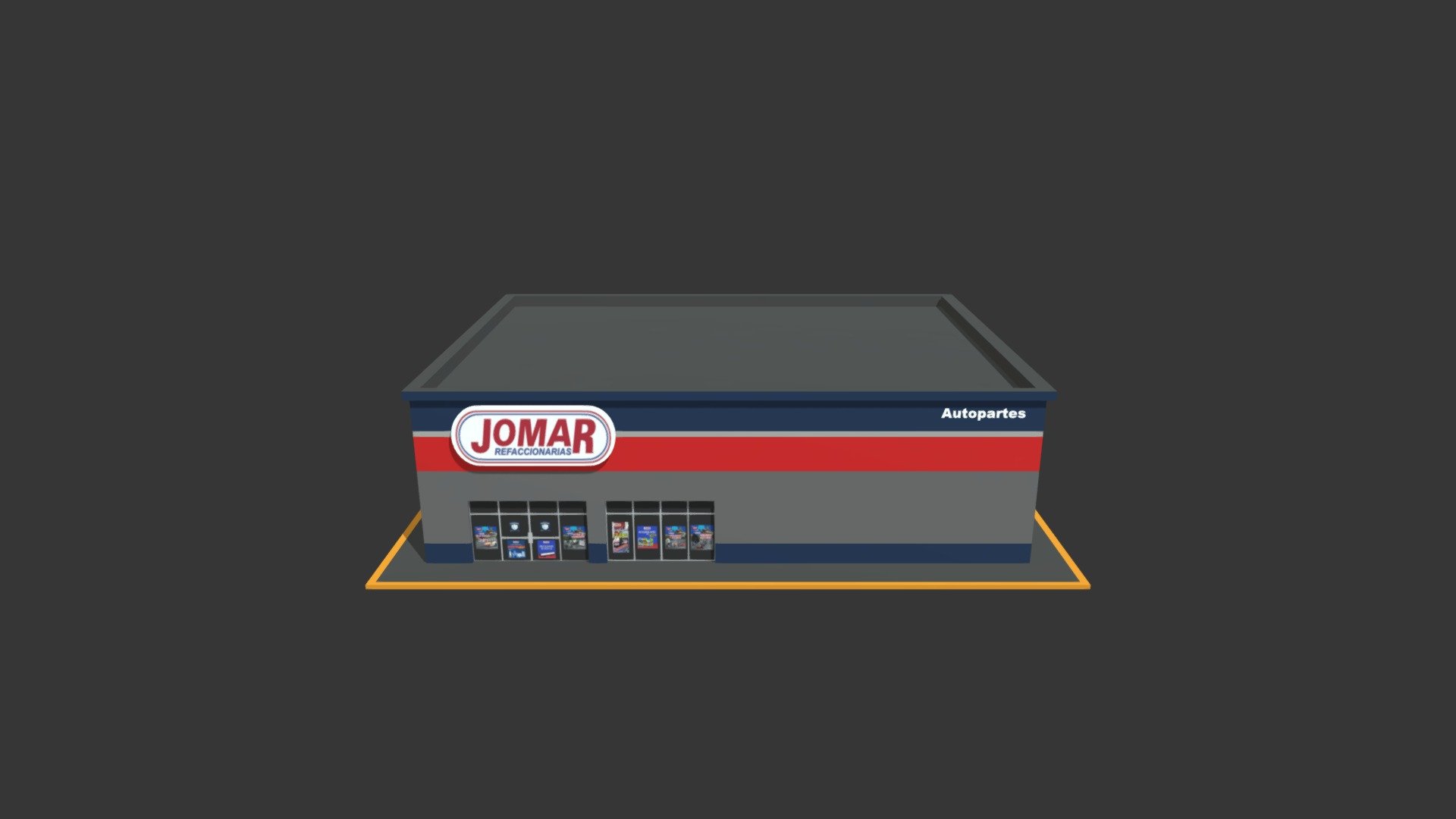 Asset creado para cities skylines - Jomar Refaccionaria (autoparts) - 3D model by checomx 3d model