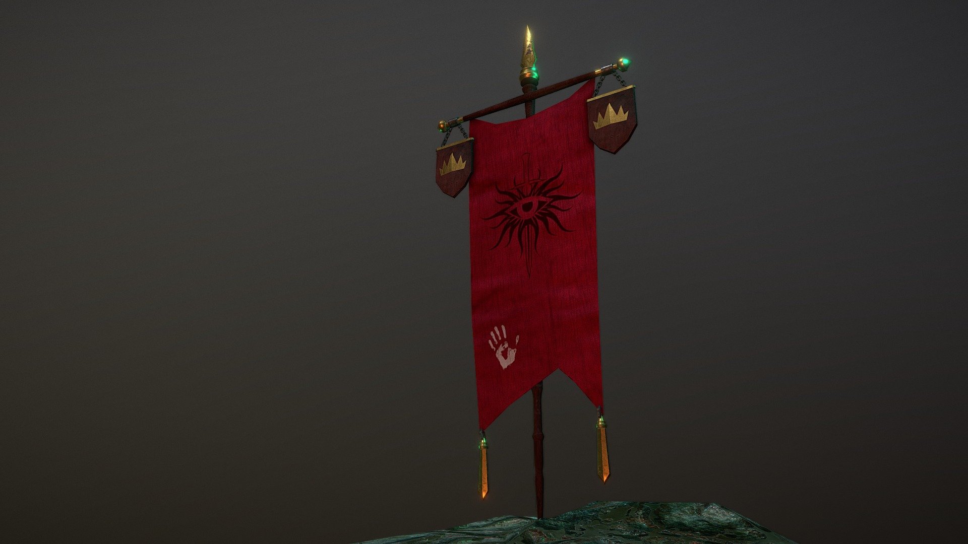 In this project, I've made a banner after a Dragon Age Inquisition concept.
Modeled in Maya, maps are baked in Marmoset Toolbag and textured in Substance Painter 3d model