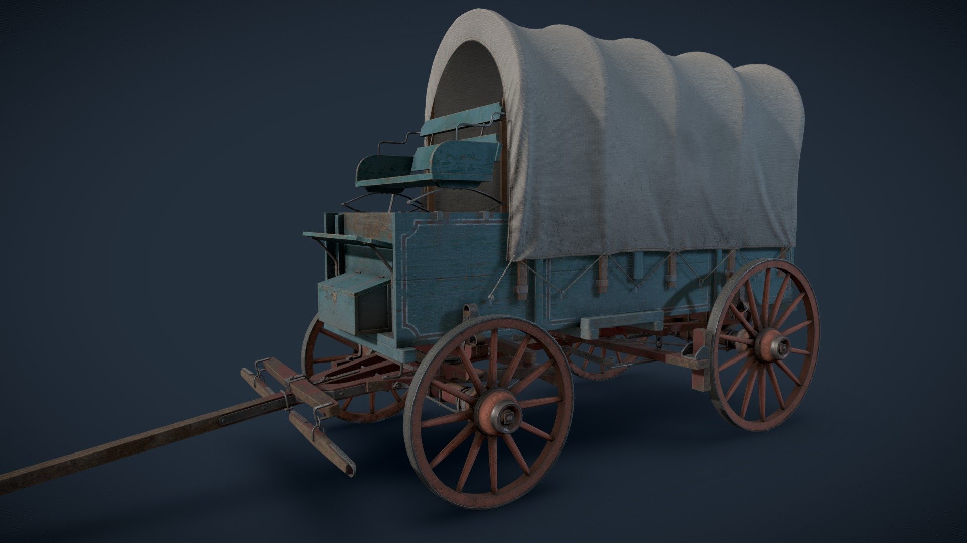 Old farm wagon - Covered wagon - Download Free 3D model by shuvalov.di 3d model