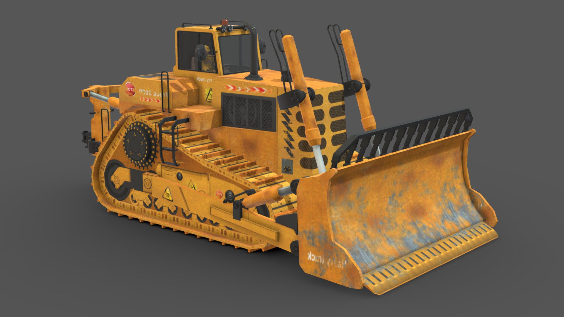 Bulldozer


You can use these models in any game and project.

This model is made with order and precision.

Separated parts (body. wheels).

Very Low- Poly

Average poly count: 15,000 tris.

Texture size: 2048 / 1024 / 512 / 256 (BMP).

Number of textures: 4.

Number of ingredients: 3.

Format: fbx.
 - Bulldozer - Buy Royalty Free 3D model by Sidra (@Sidramax) 3d model