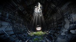 Destroyed Subway abandoned, sound, post-apocalyptic, rusted, baked, vr, subway, old, destroyed, blender, substance-painter, cycles