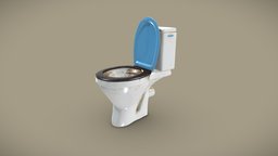 Dirty toilet toilet, dirty, substancepainter, blender, pbr, lowpoly
