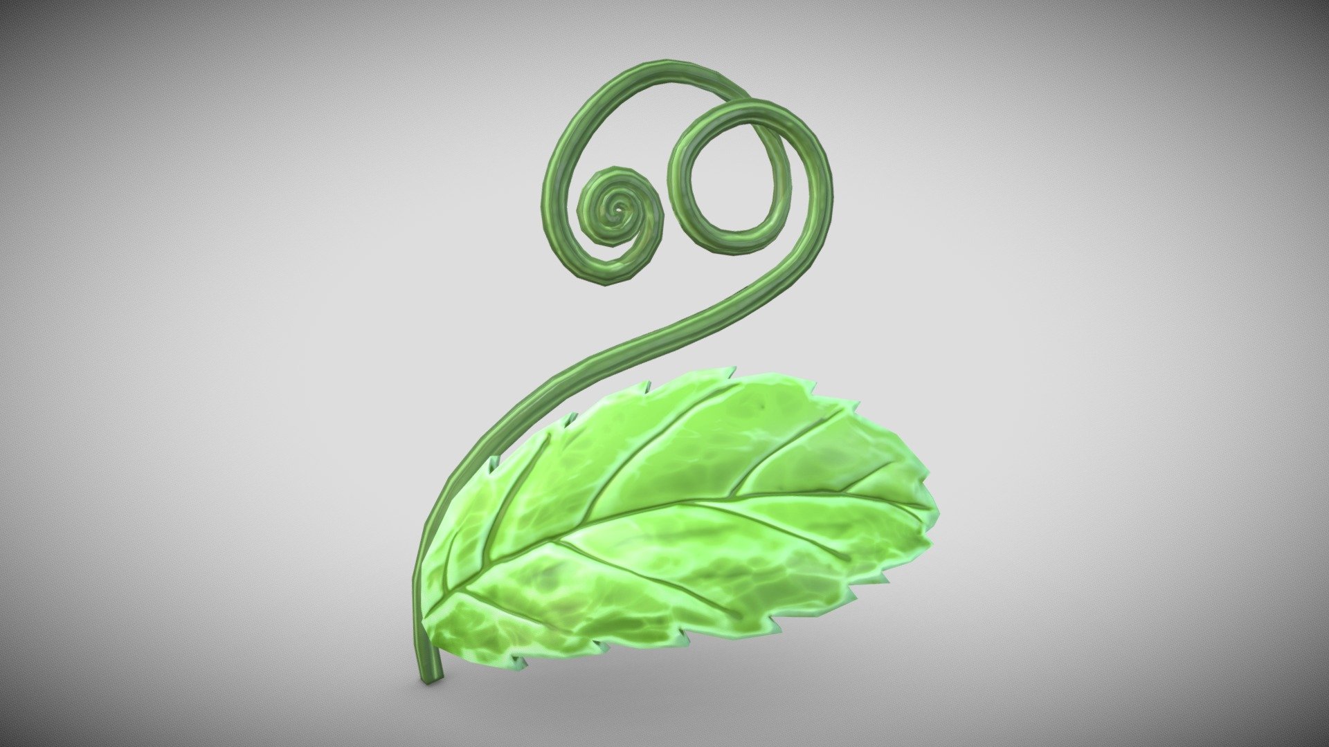 If you need additional work done do not hesitate to contact me, I am currently available for freelance work.

This curly leafy tendril would fit to grapes or a vine yard. Also in a fantastic scene or game in the woods or forest as stylized plant for fairies and animals.

603 Vertices

Highpoly sculpted in Nomadsculpt. Lowpoly made in Blender
Highpoly and Lowpoly-model are in a Blend-file included in additional file with embedded materials.
Model and Concept by Me, Enya Gerber 3d model