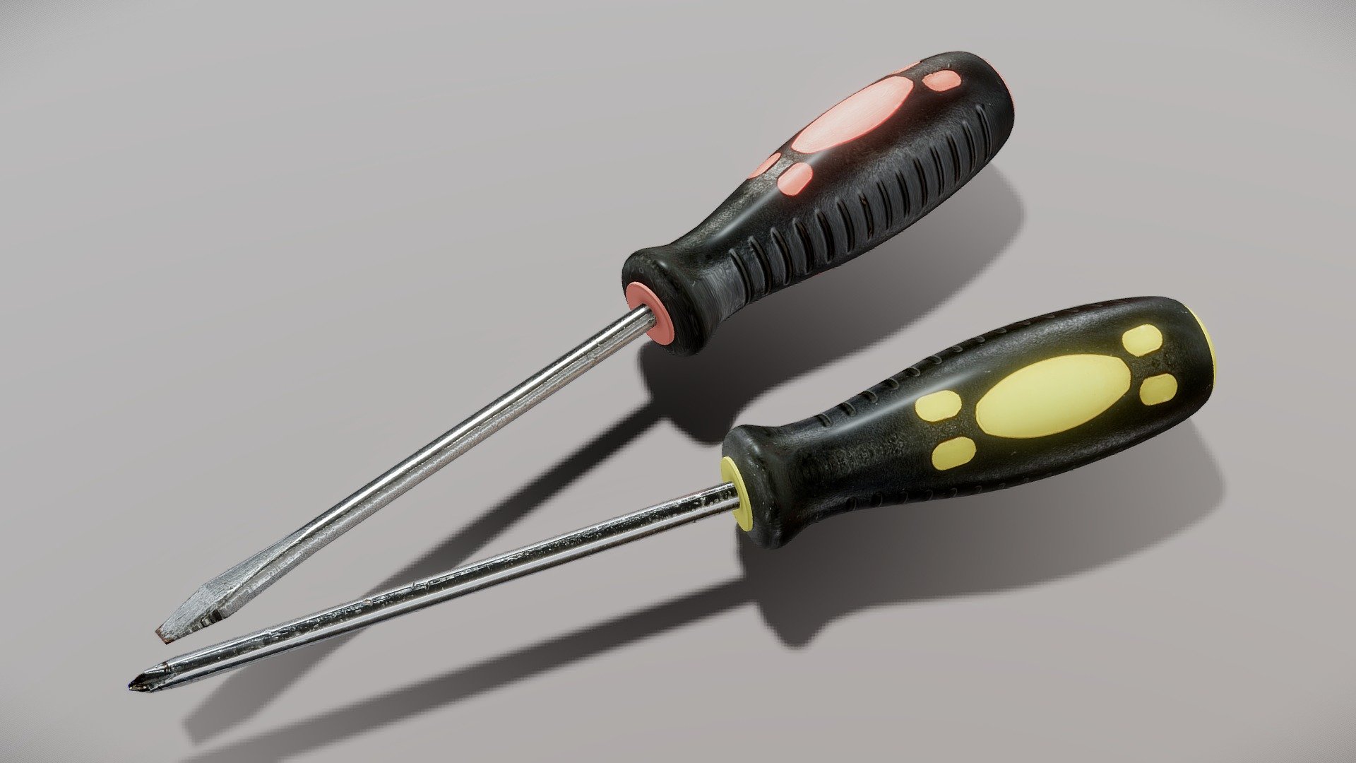 A Set Of Two Screwdrivers - Screwdrivers - Buy Royalty Free 3D model by 3Dee (@mellydeeis) 3d model