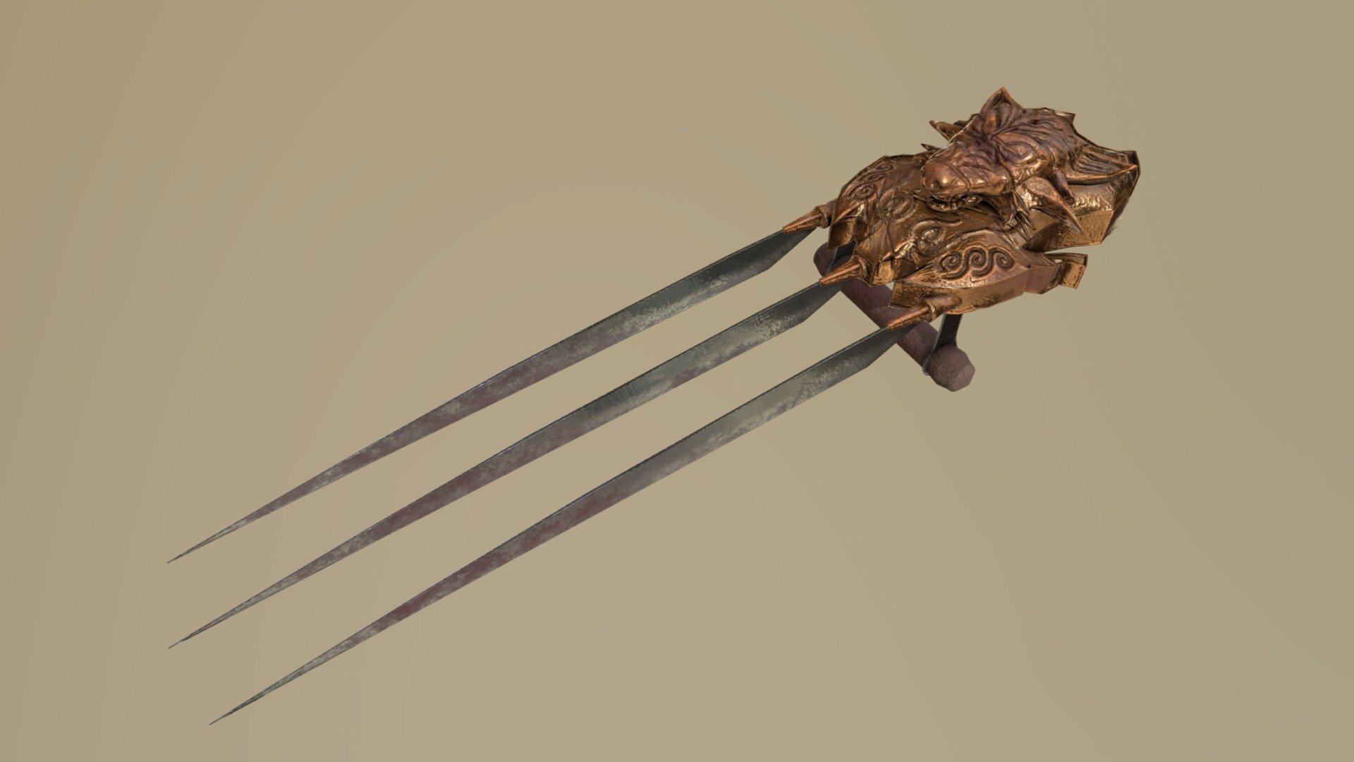 A set of claws themed around werewolves. Perfect as a weapon and for style 3d model