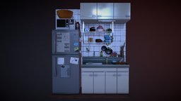 Kitchen Counter high-poly, game-asset, 3d-building, environment-game
