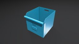 REJSA storage box blue office, room, school, storage, product, games, basket, boxes, paper, media, supply, archive, metal, box, large, document, files, coated, lowpoly, decoration, interior, steel, storing