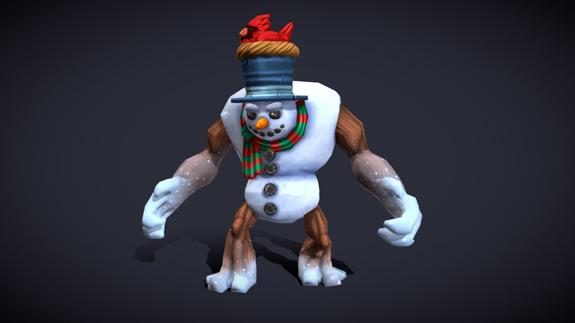 Xmas Snowman Golem made for “World of Epic Hunters” mobile game.
https://worldofepichuntersgame.com/

3D Model made by me:
https://www.artstation.com/darkano

Texture and Concept Art by Marta Pańczak:
https://www.artstation.com/martapanczak - Xmas Snowman Golem [World of Epic Hunters] - 3D model by Adrian Wenek (@Adrian.Wenek) 3d model